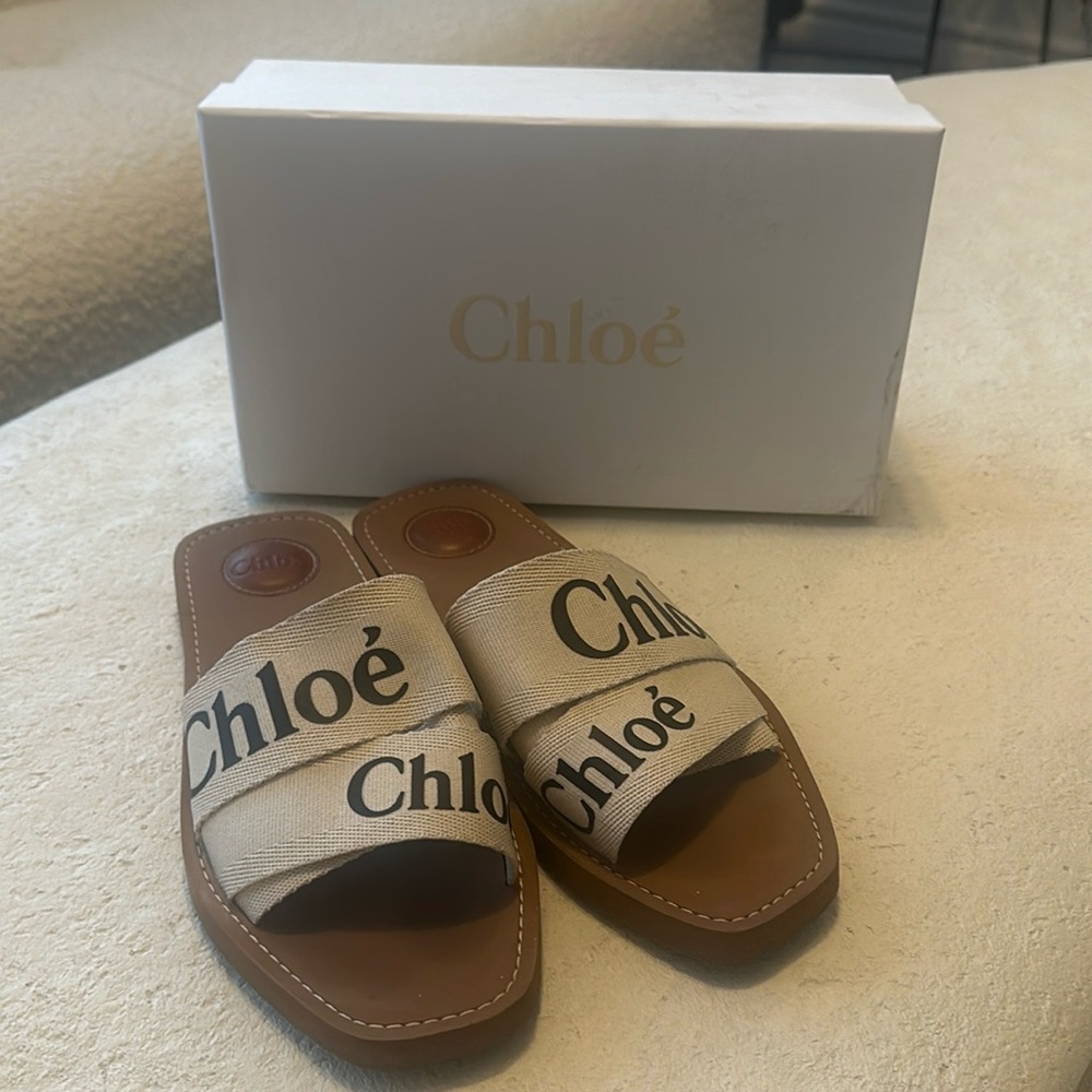 Chloe woody flat sandals